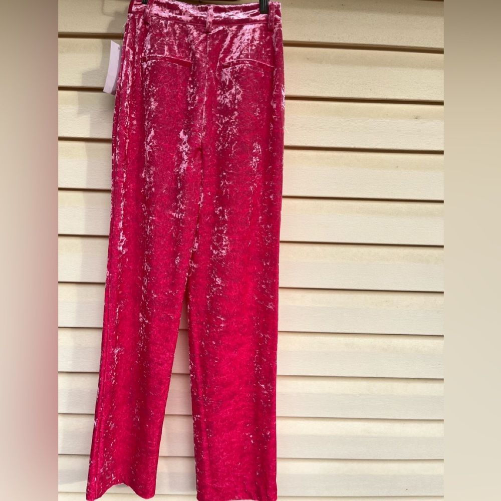 NWT NA-KD Bright Pink Crushed Velvet Suit Pants Size EU32 (See measurements) - Picture 11 of 12